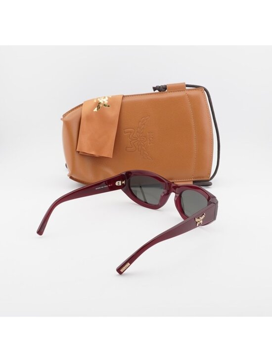 MCM MW0006 69A Sunglasses Bordeaux Oval Frame, Brown Lenses